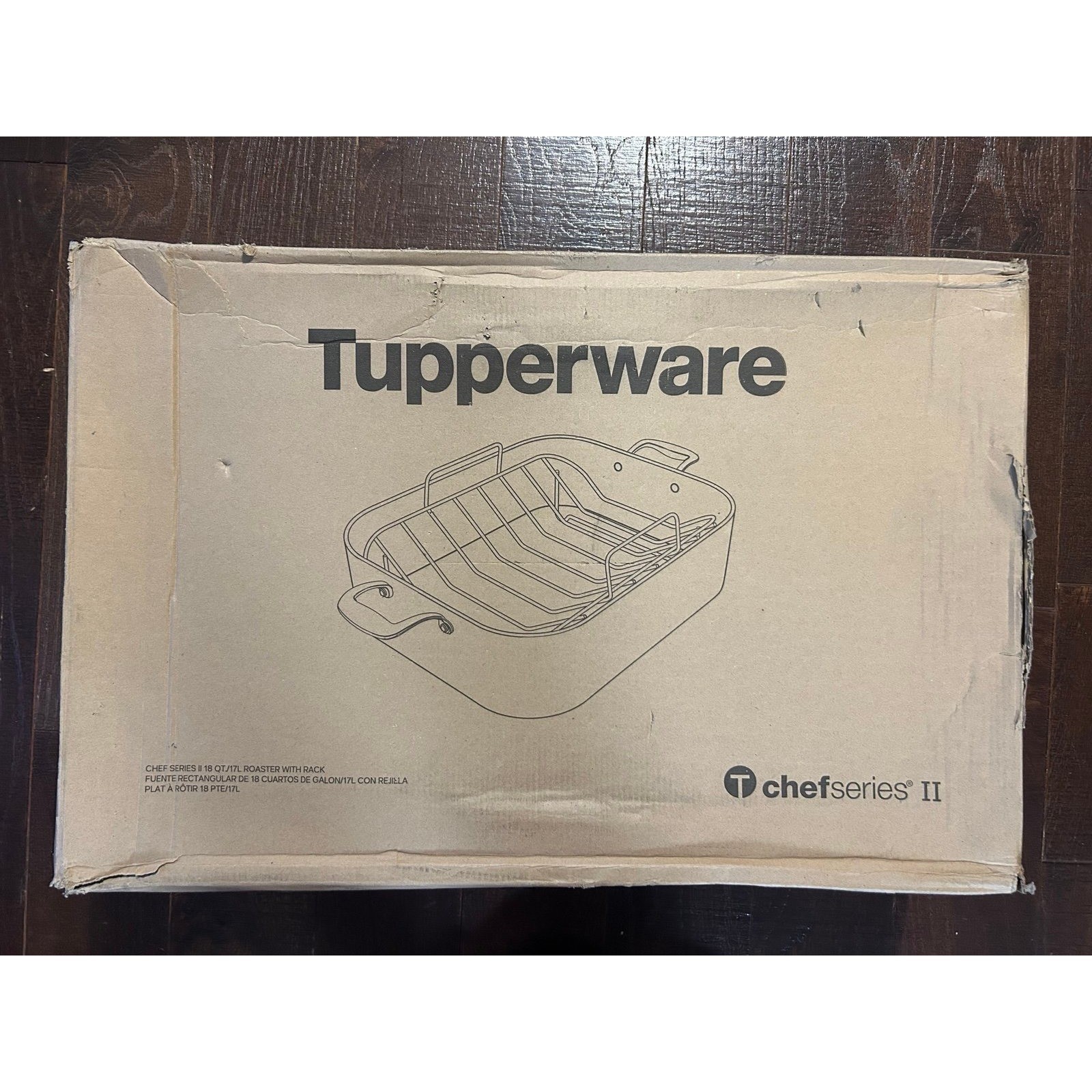 Tupperware Chef Series 18 QT 17L Roaster W/ Rack Hard Anodized Aluminum Pan New