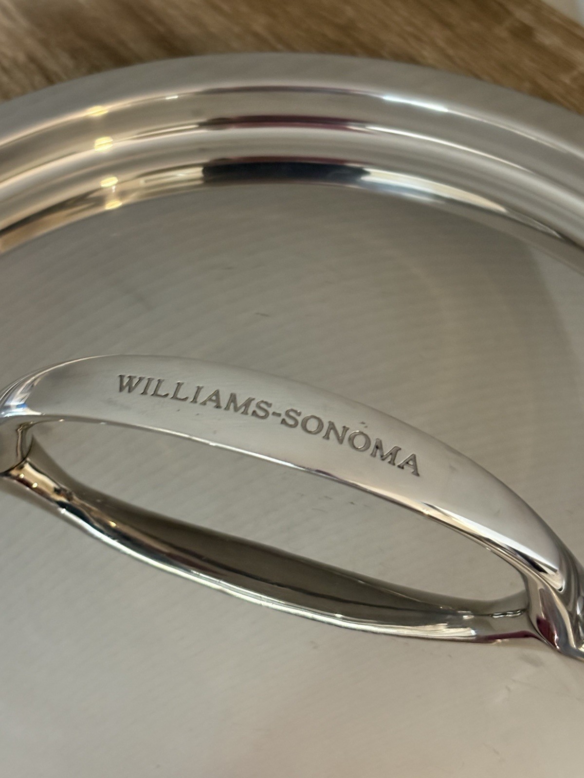 Williams Sonoma Stainless Steel Replacement Lid 10″ Diameter LID ONLY