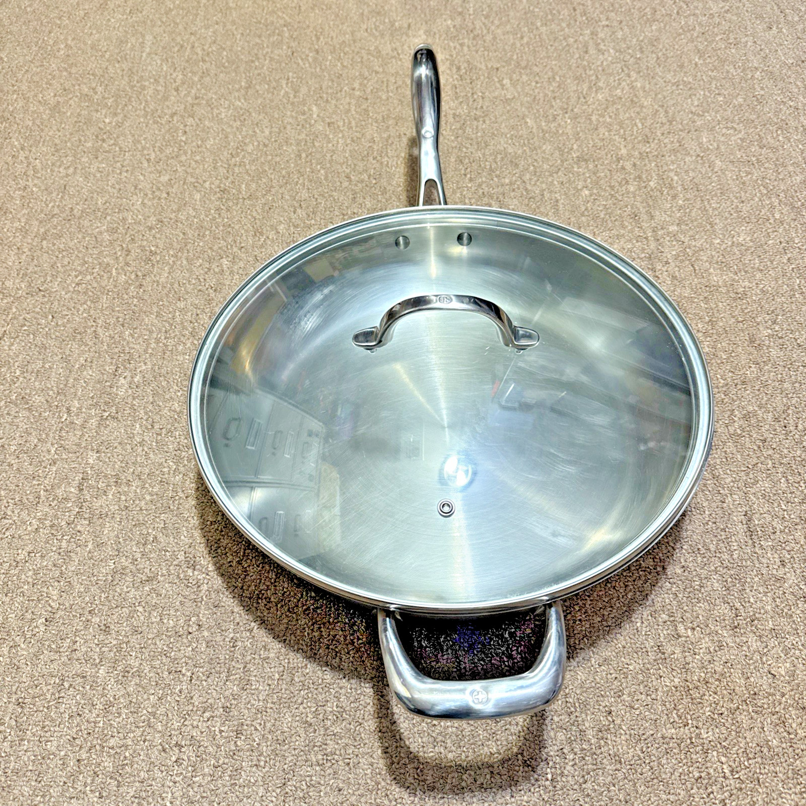 Swiss Diamond Stainless Premium Steel Chef’s Fry Pan With Lid 13 inches diametr