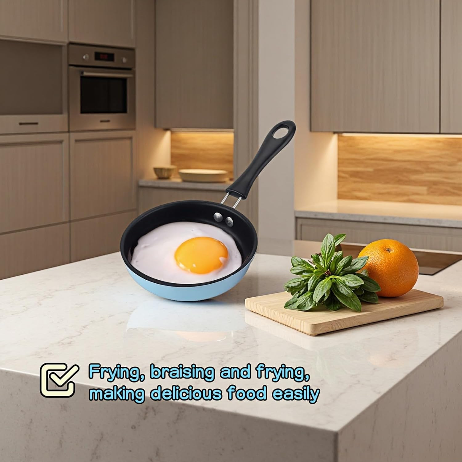 4.7inch Mini Non-Tick Egg Pan – 5-Layer Coating, Dishwasher Safe, Gas/Induction