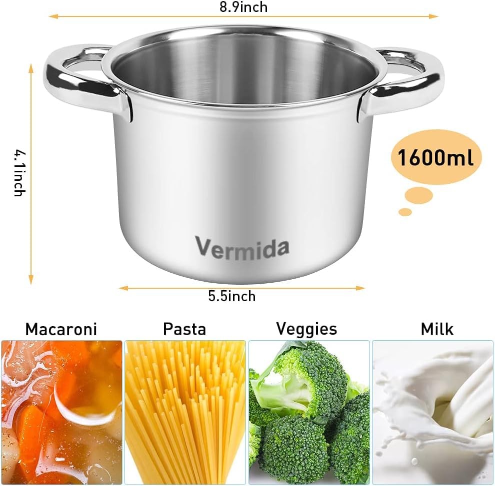 680M Double Boiler Pot Set,0.7QT Chocolate Melting Pots and 1600ML/1.7QT Stai…
