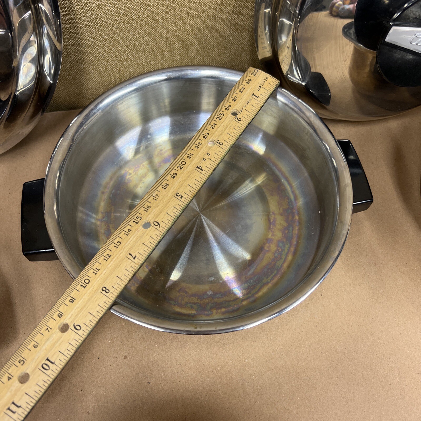 Carico Ultra Tech Stainless Cookware (7) Pan Skillet Pots T304SS USA Ultra Core