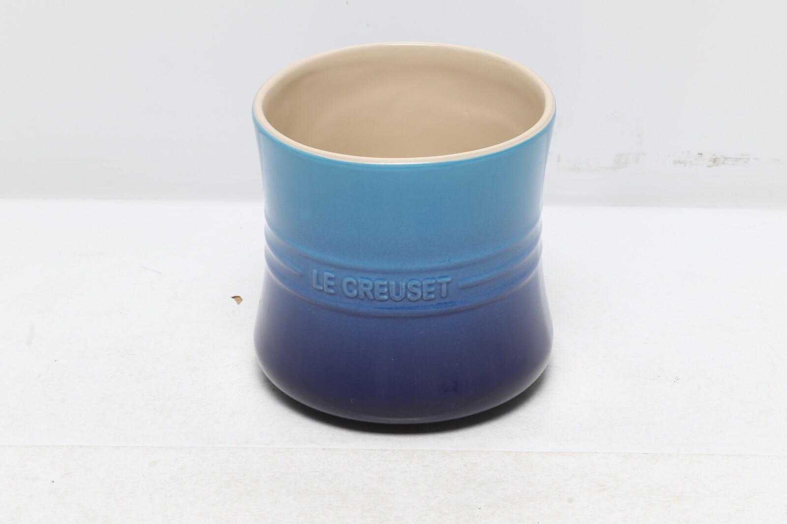 Le Creuset Kitchen Utensil Holder Crock Azure Blue 2.3L Stoneware Second Choix