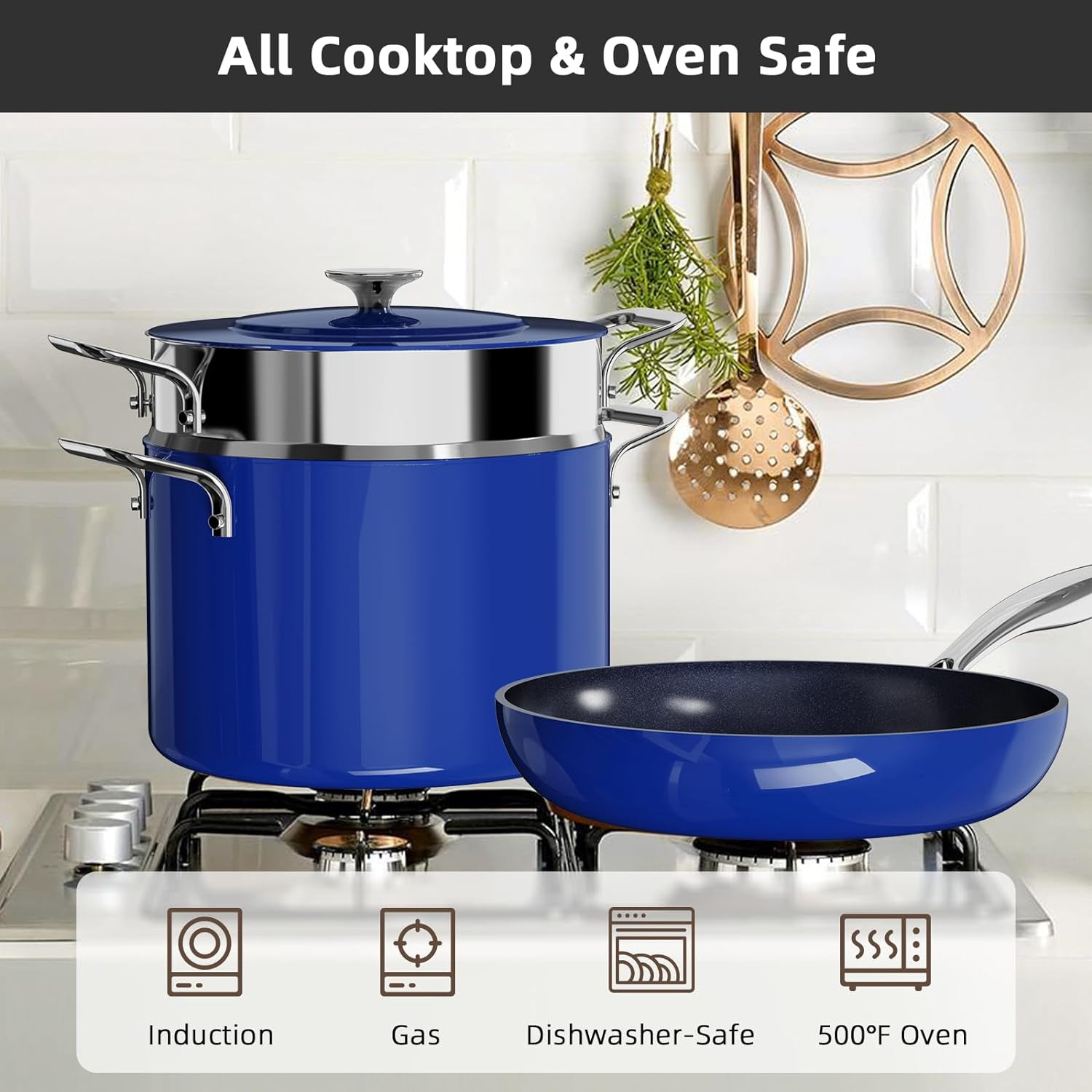 Lux 13Pc Lightweight Non-Stick Cookware Set, PFAS Free, Induction Ready