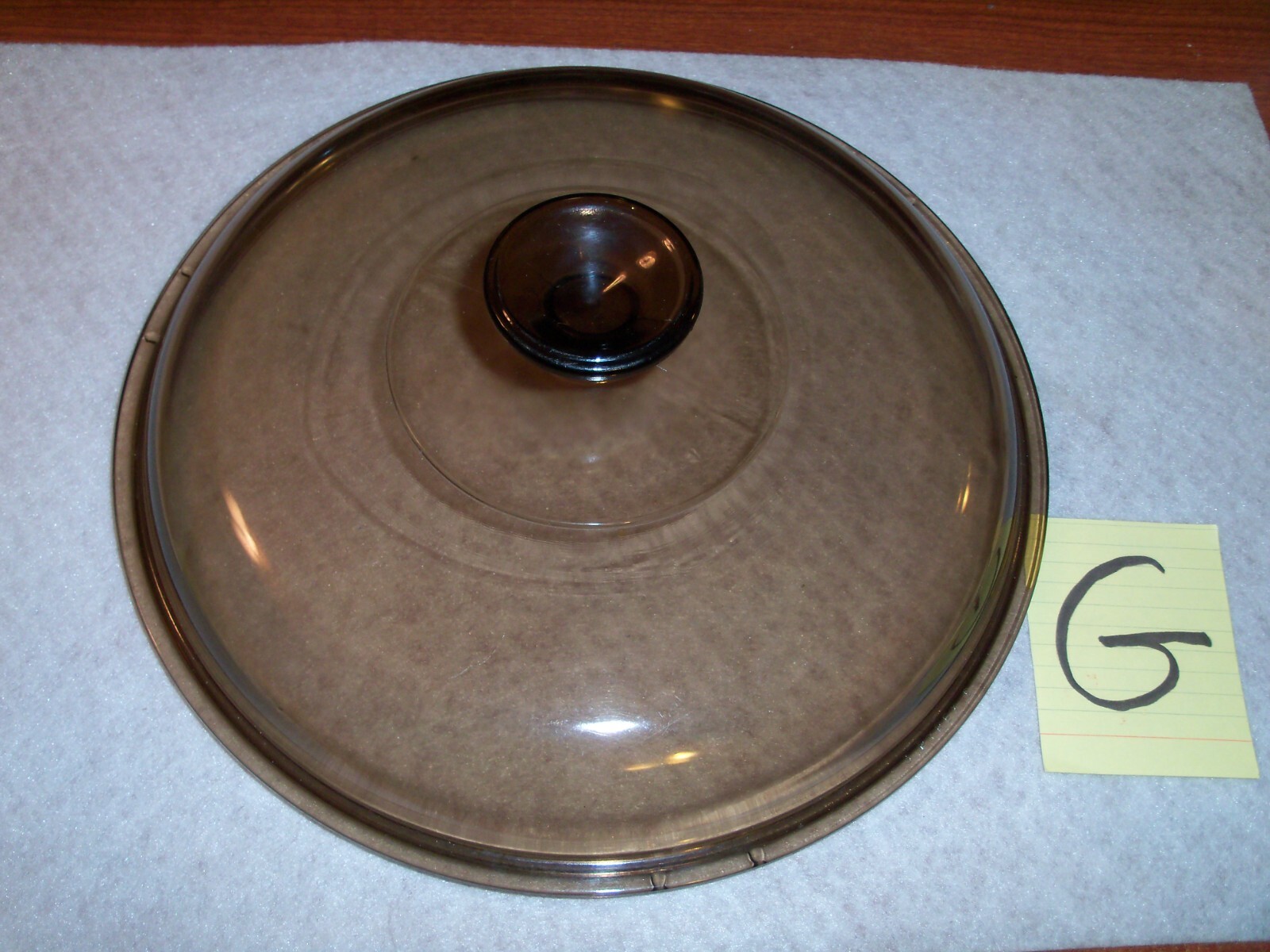 CORNING WARE PYREX REPLACEMENT LID ONLY VISIONS AMBER BROWN ROUND GLASS V-2.5-C