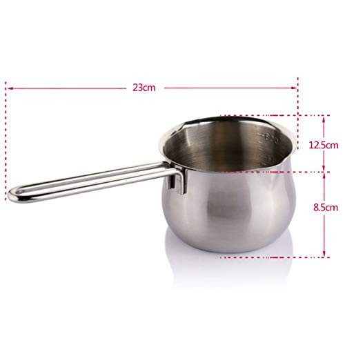 Saucepan, Stainless Steel Milk Pan 12cm, Soup Pot for Induction and Sliver
