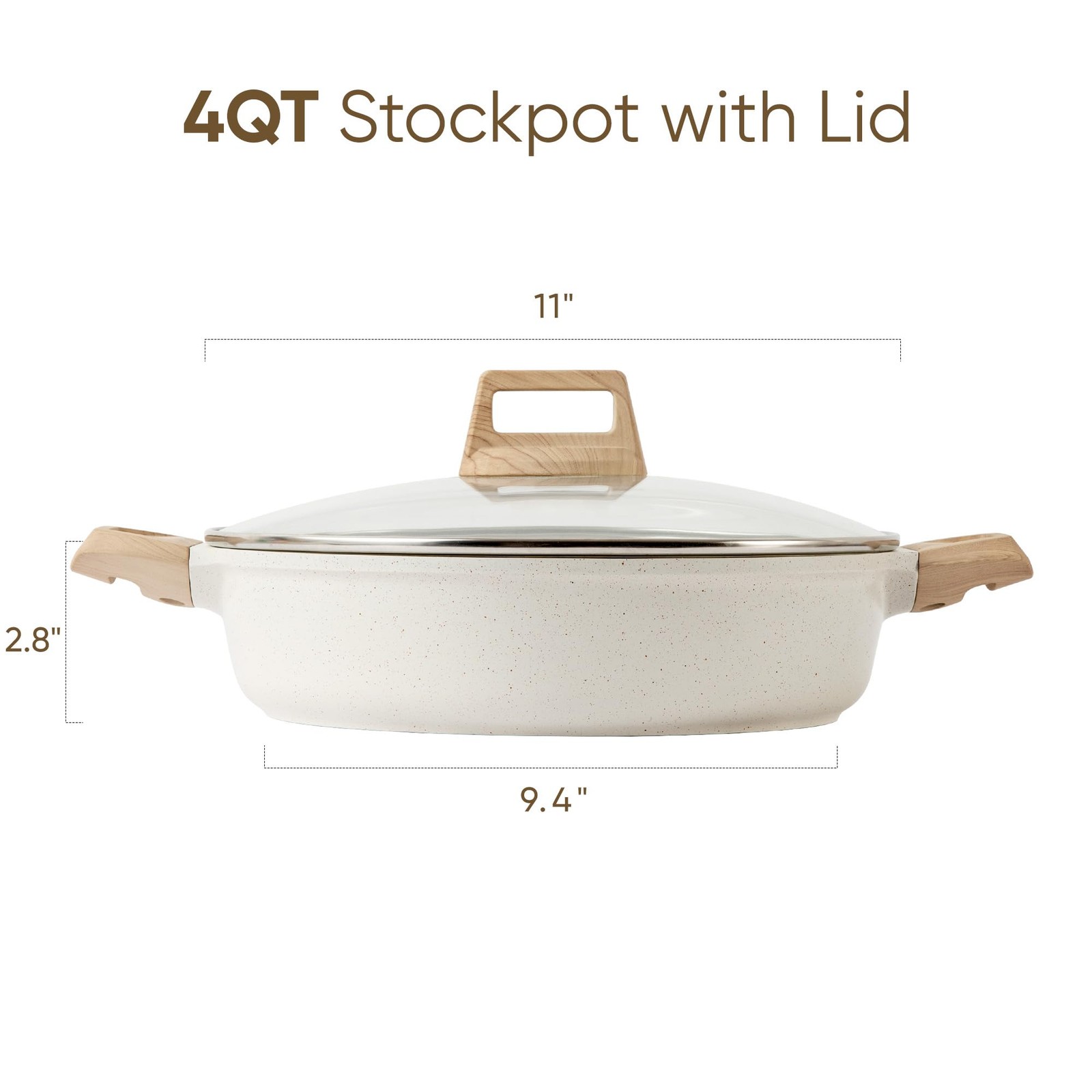 Nonstick Stock Pot with Lid Soup Pot, 4 Quart with Lid, Casserole Super Easy …