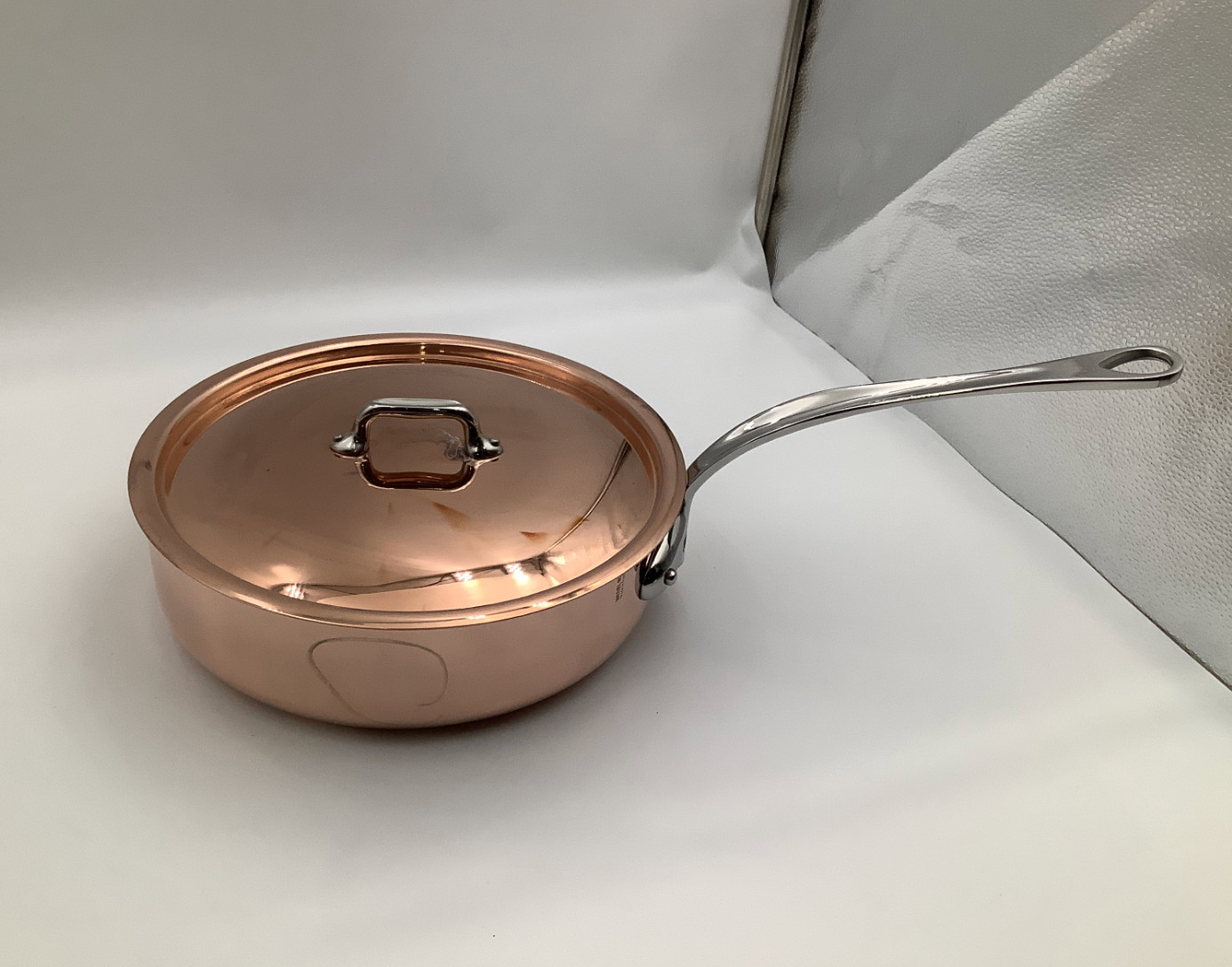 Mauviel M’Heritage 150 S Polished Copper & Stainless Steel Saute Pan, 3.5-qt.