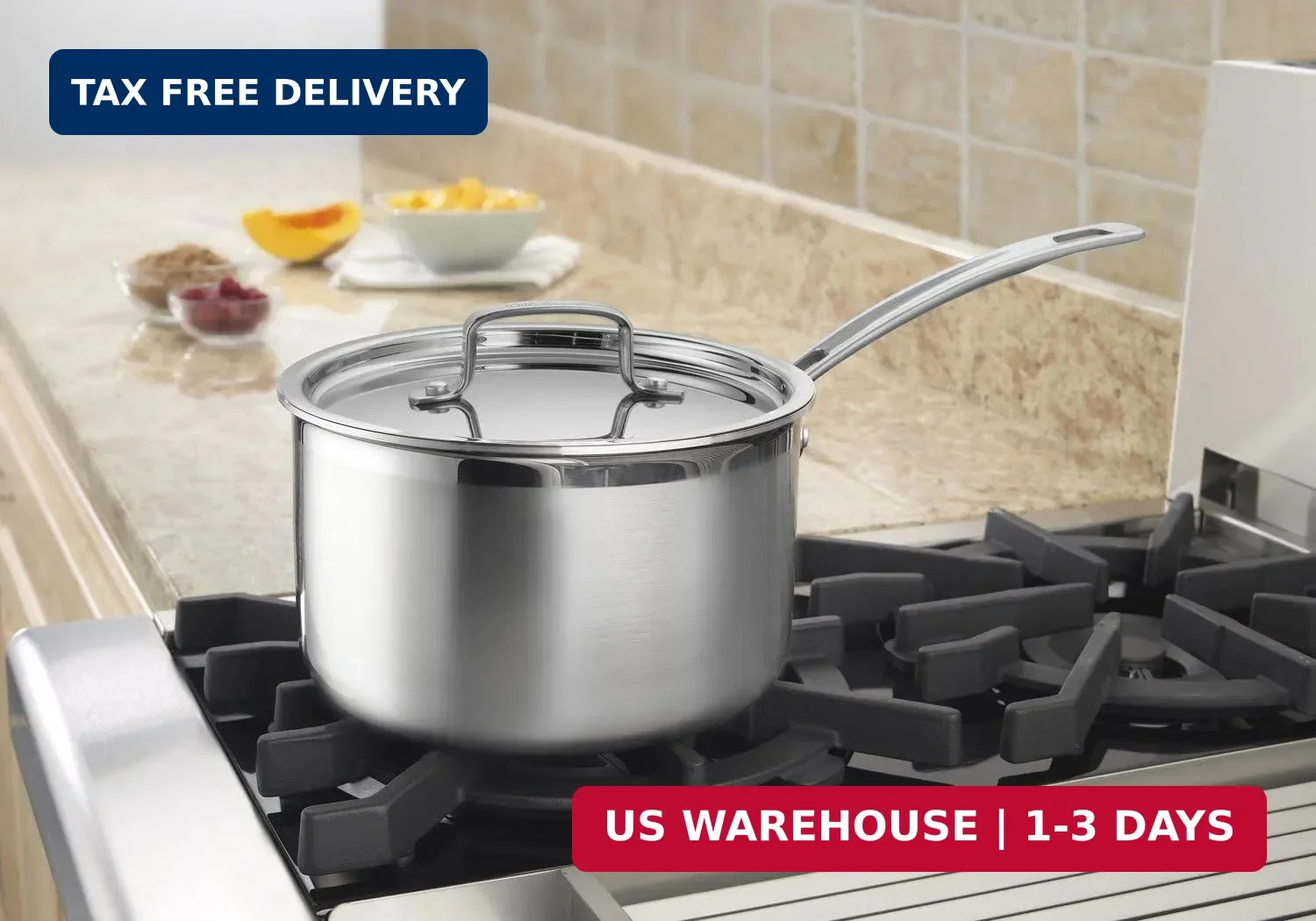 Cuisinart 4-Quart Skillet, Stainless Steel Cookware Multiclad Pro Triple Ply Sau