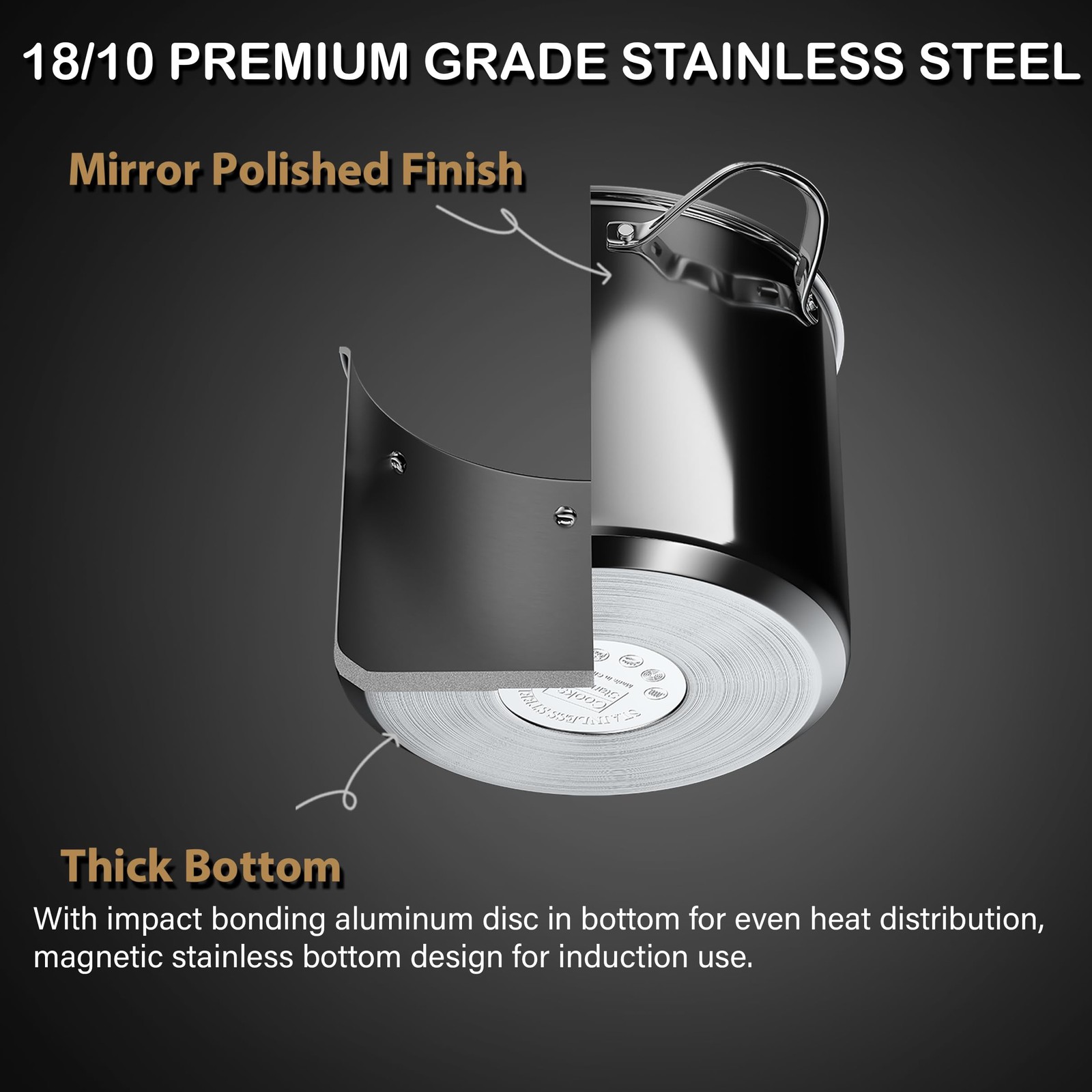Cooks Standard Pasta Pot 18/10 Stainless Steel 12 Quart, Spaghetti Cooker Steame
