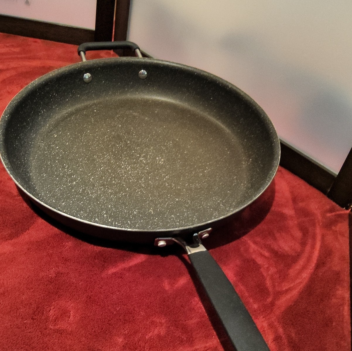 12″ Granitestone Diamond Pro Nonstick Frying Pan Double Handle, Black 400°F