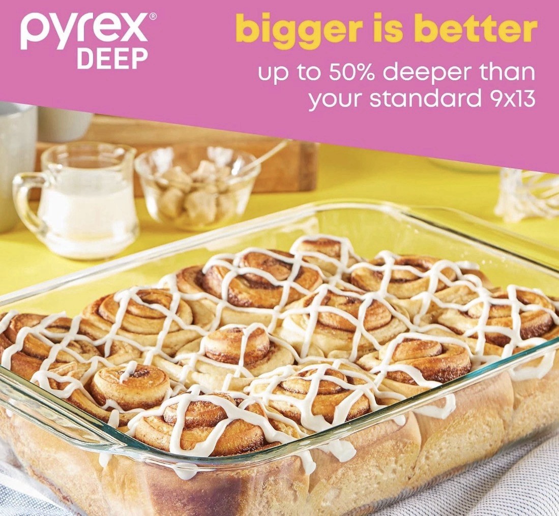Pyrex Deep 6pc Glass Baking Dish Set (9″X13″, 7″X11″, 8″X8″) Bpa-Free Sage Lids