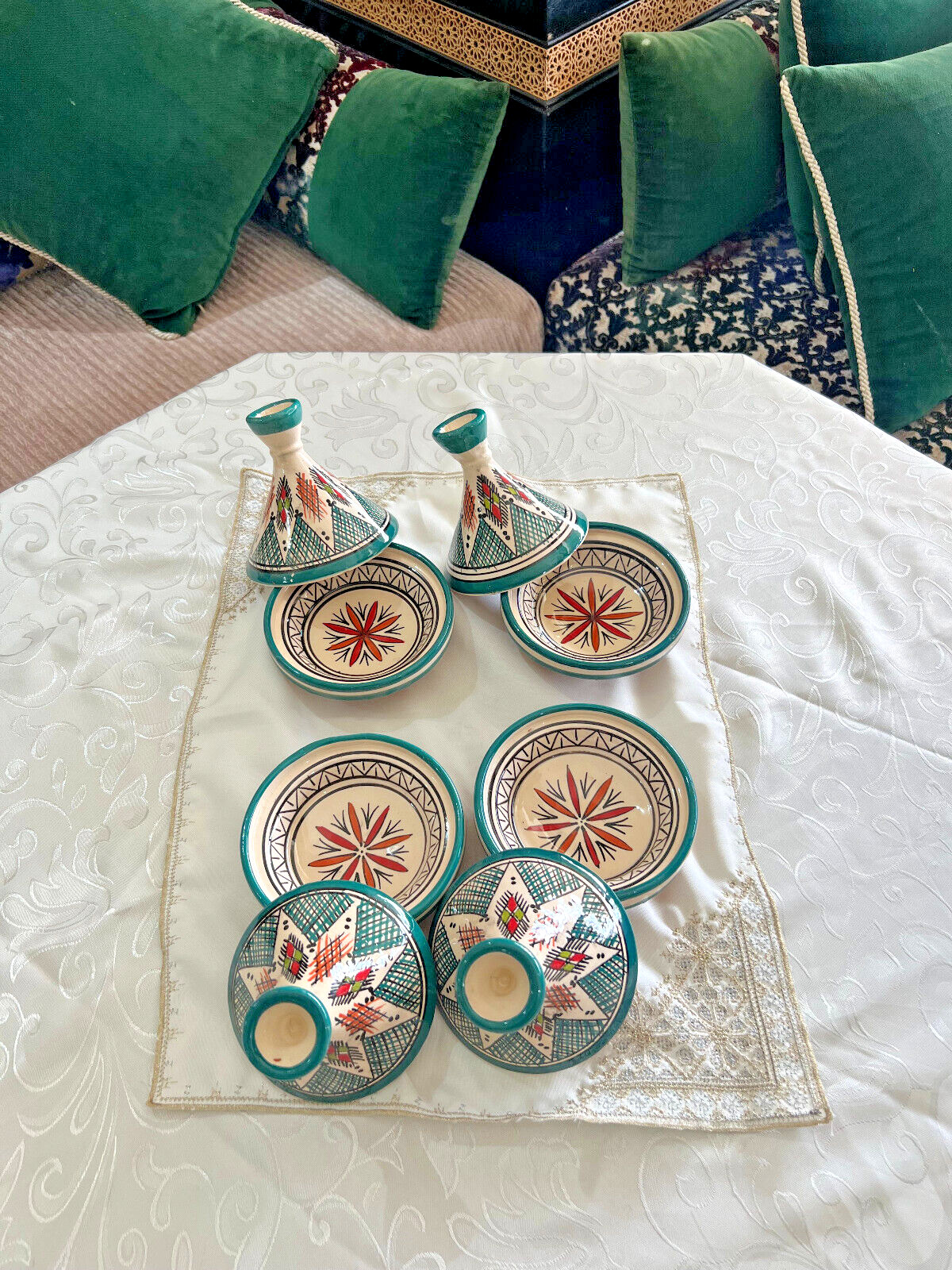 Set of 4 Small tagine for serving snacks , cookies and baverages