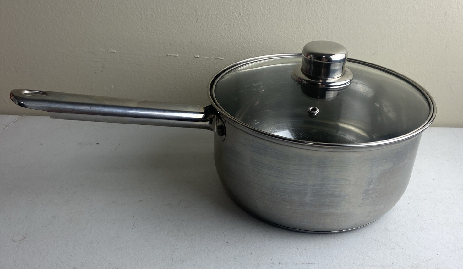 GOOD COOK 3 Qt. Stainless Steel Saucepan with Glass Lid GUC