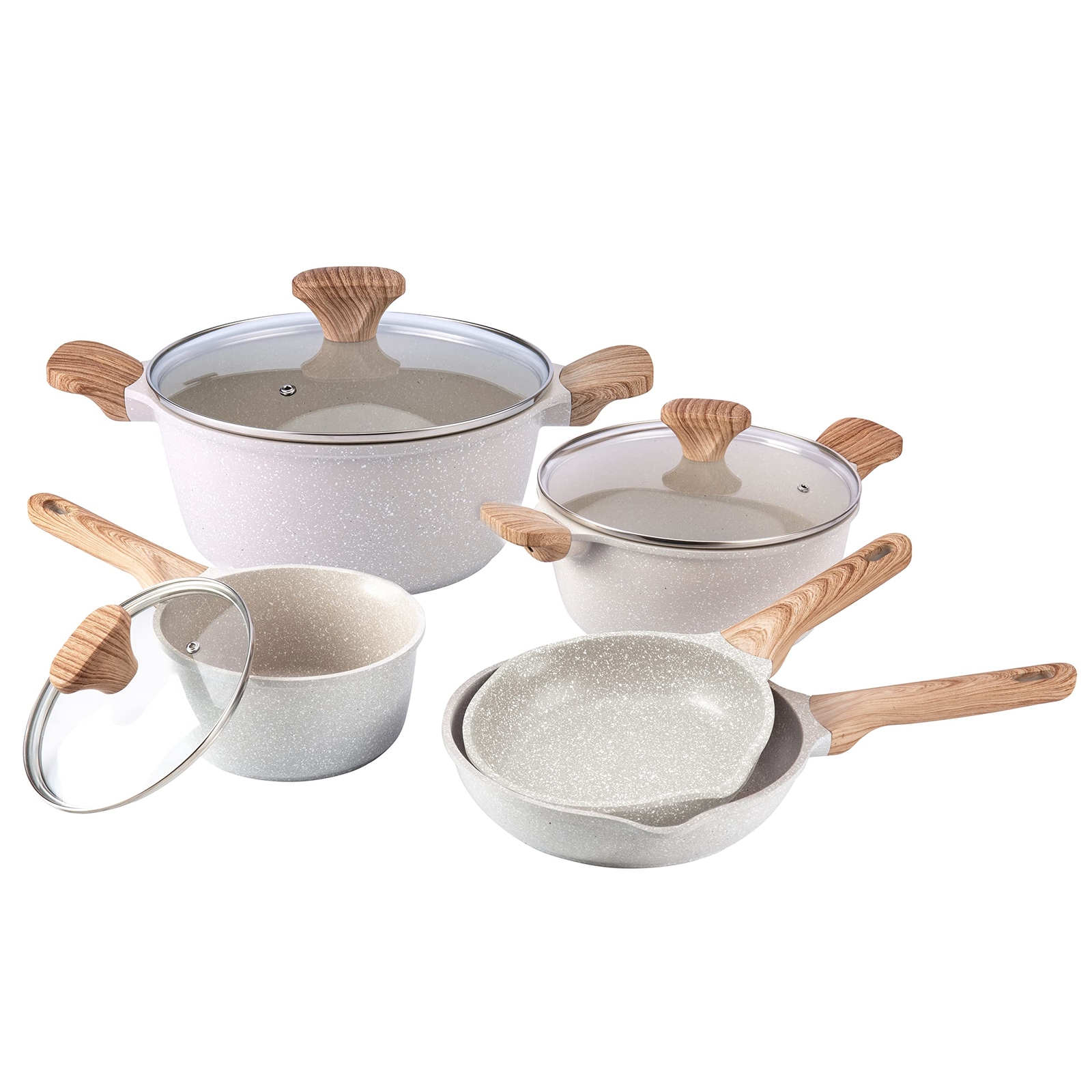 Country Kitchen Non-Stick Cast Aluminum Cookware Set – Durable Kitchen Cookwa…