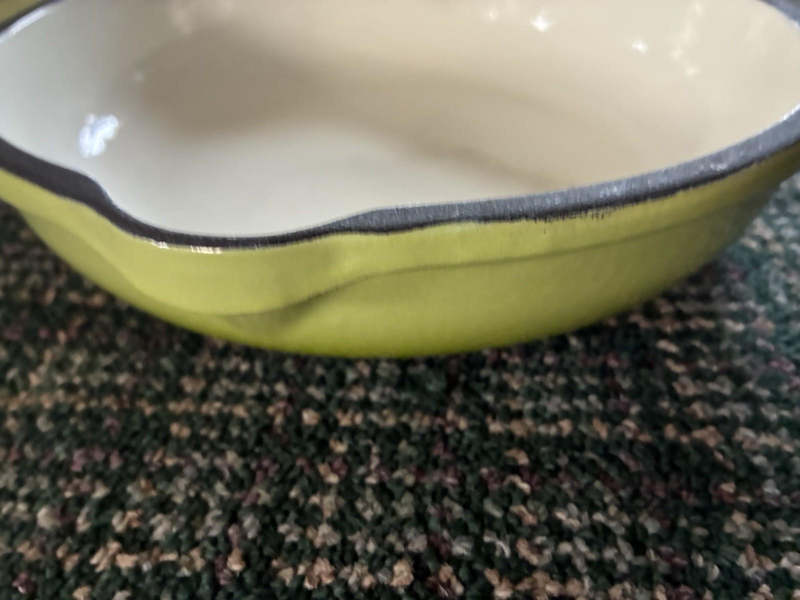 Crofton Enameled Cast Iron Skillet/Griddle Green/White Round Oven-Safe 1-Piece
