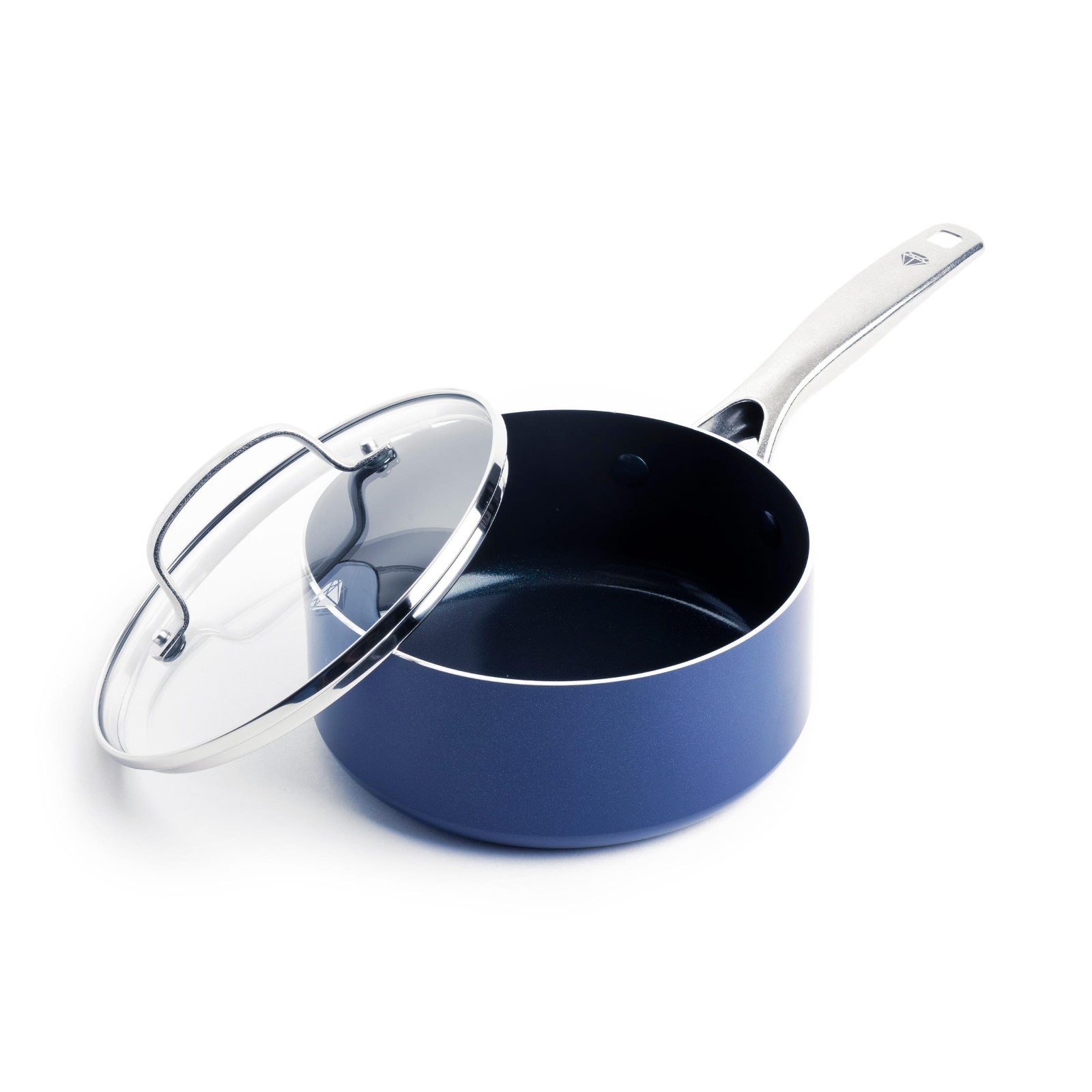 Nonstick 2QT Saucepan with Lid – PFAS-Free Diamond Ceramic, Oven Safe, Stay Cool