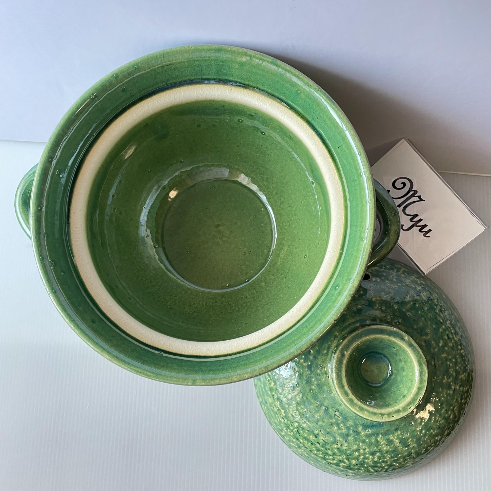 BANKO Ware Rice Clay Pot & Nagatanien Steam Plate RYOKUSAI Green Japanese DONABE