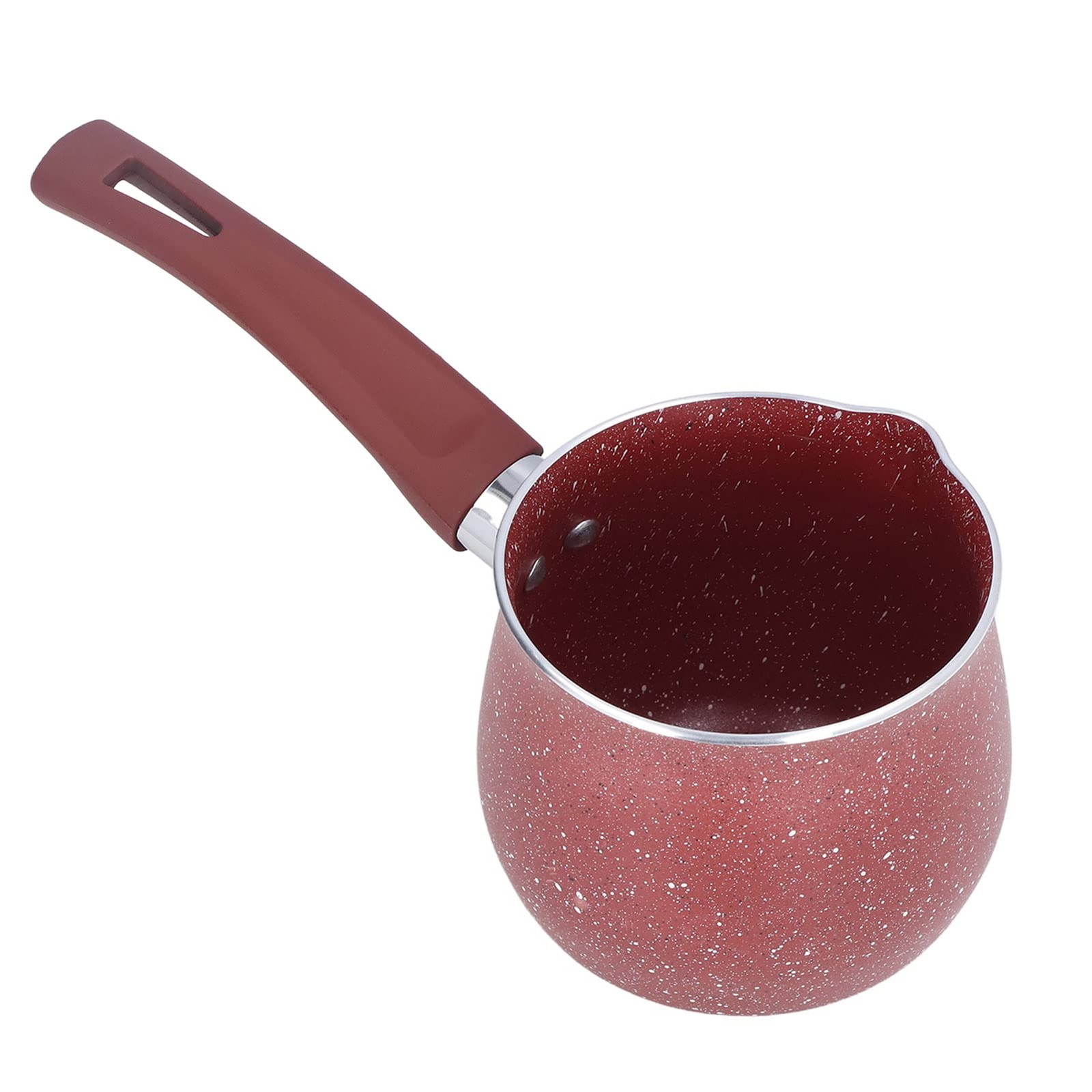 Milk Pot Mini Single Handle Coffee Warmer Boiling Aluminum Alloy Non Stick Red