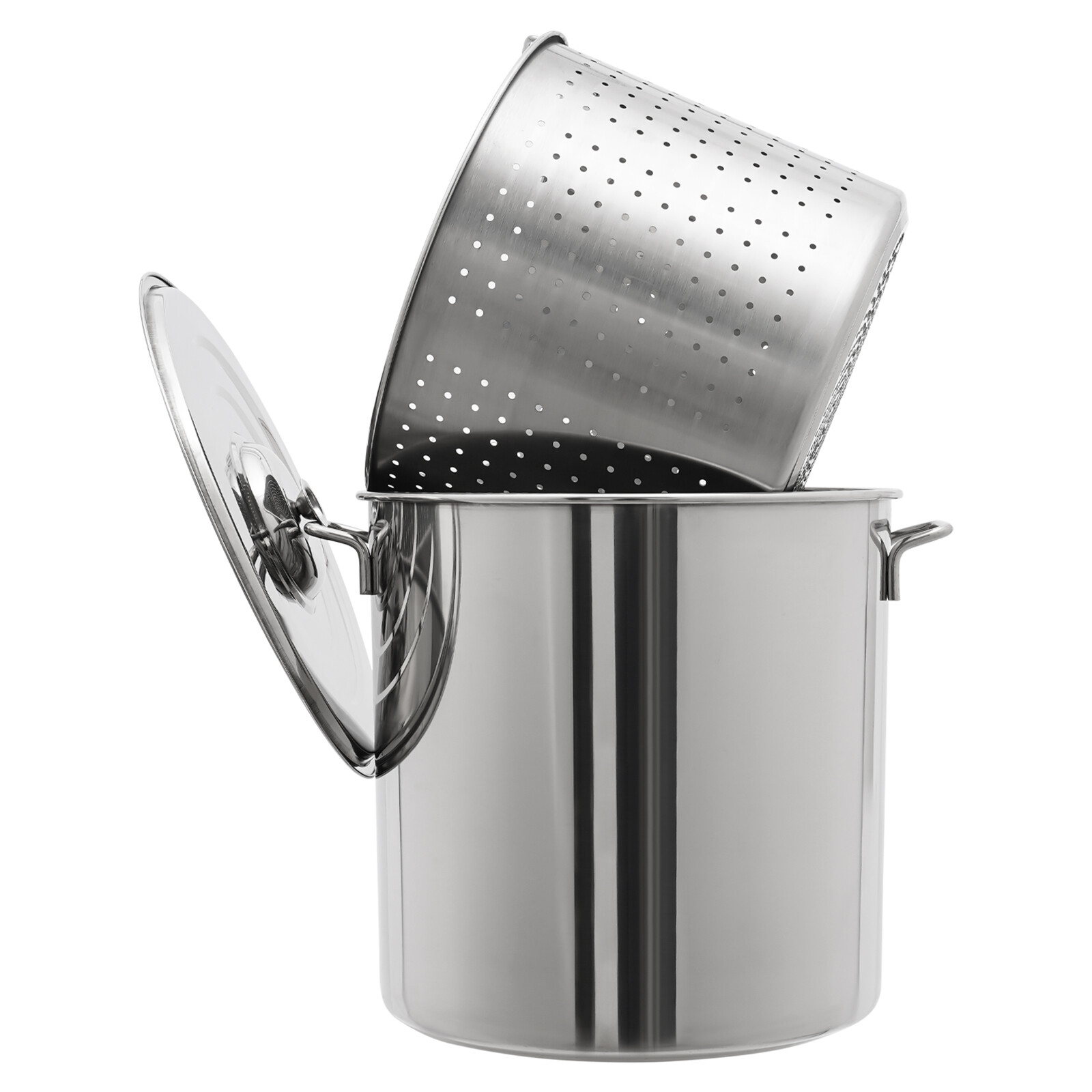 40L/42 27 Qt Stainless Steel 201 Stock Pot with Basket Cookware for Boiling