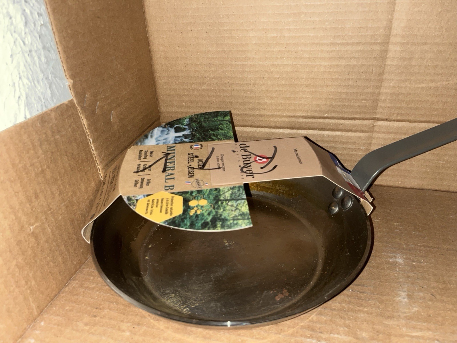 De Buyer Mineral B Element Carbon Steel Non-Stick Oven Safe Fry Pan 10.25”