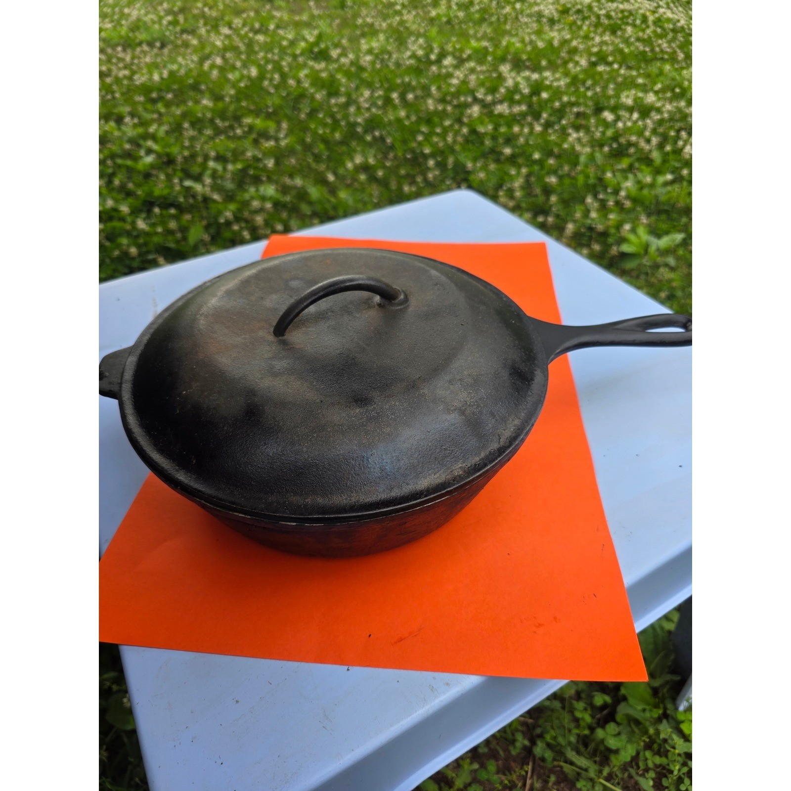 Old Cast Iron LODGE Chicken Fryer Skillet with Lid