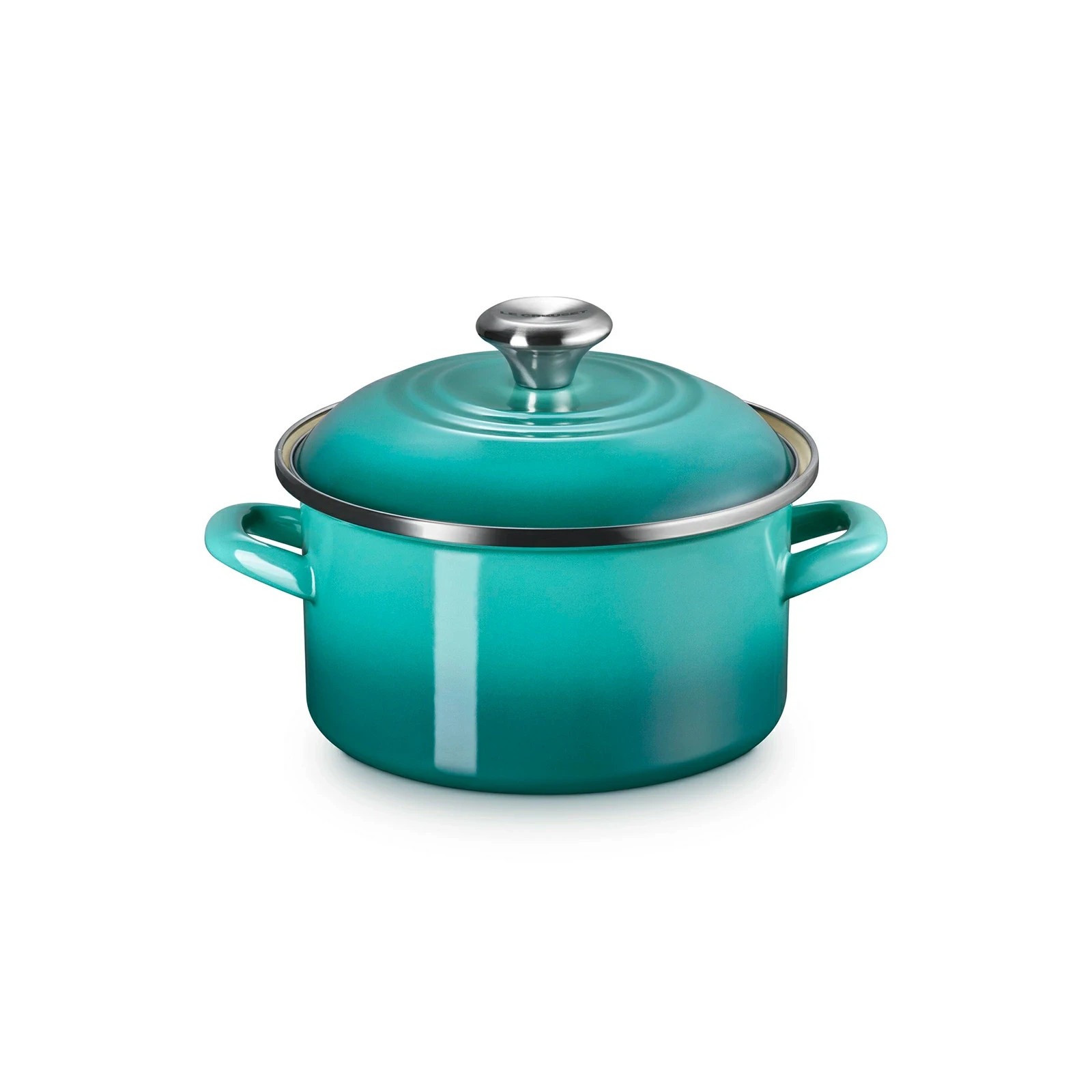 Le Creuset EOS Casserole 20cm 3.7L Blue Rivier Silver Knob Enamel on Steel New