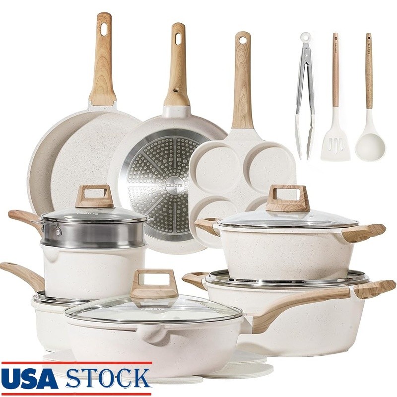 21 Piece Nonstick Cookware Set Aluminum Pots Pans Induction Safe Durable New