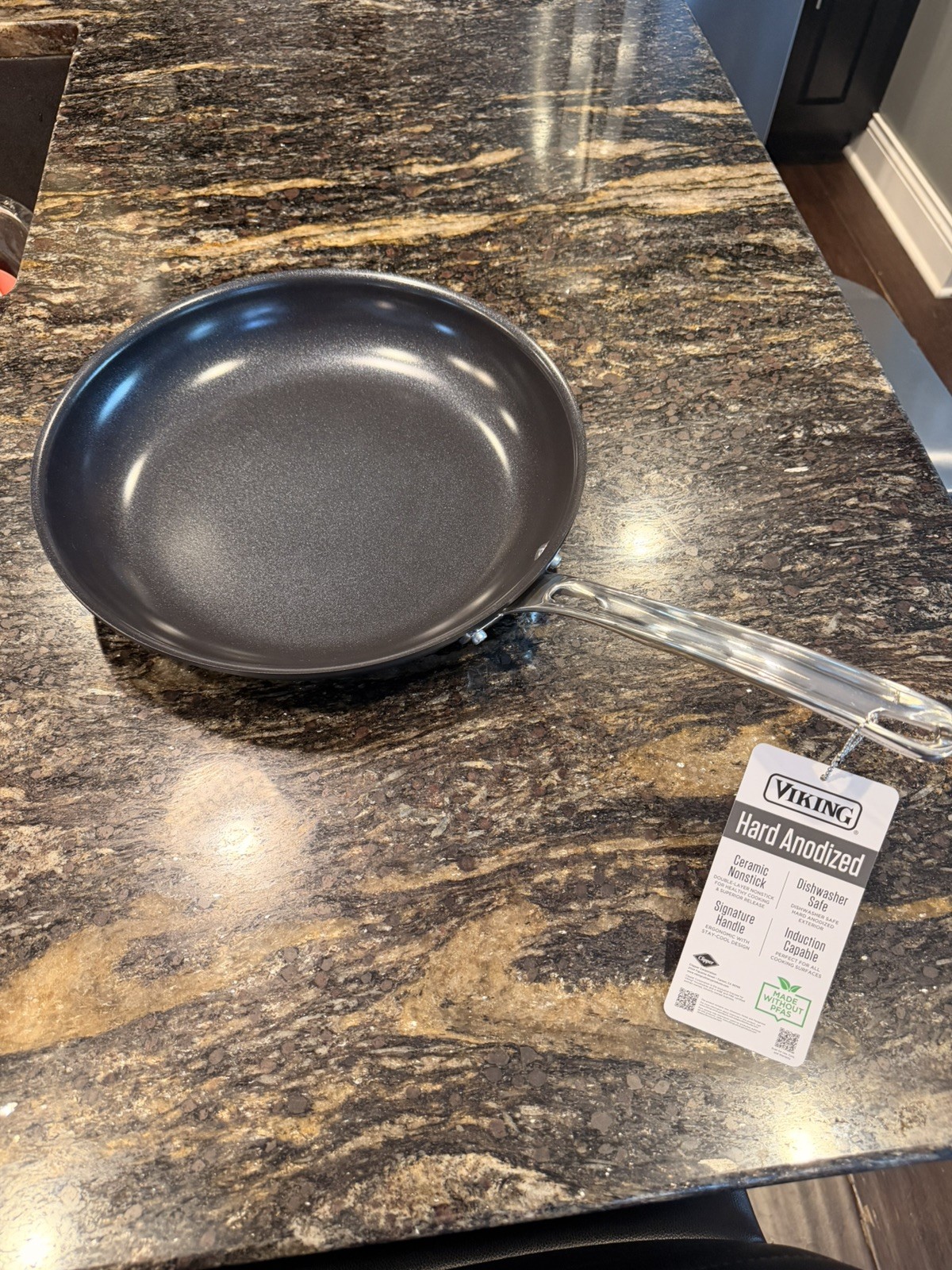 Viking Cookware Hard Anodized Nonstick Ceramic 12 in Fry Pan Black Heavy NEW 12”