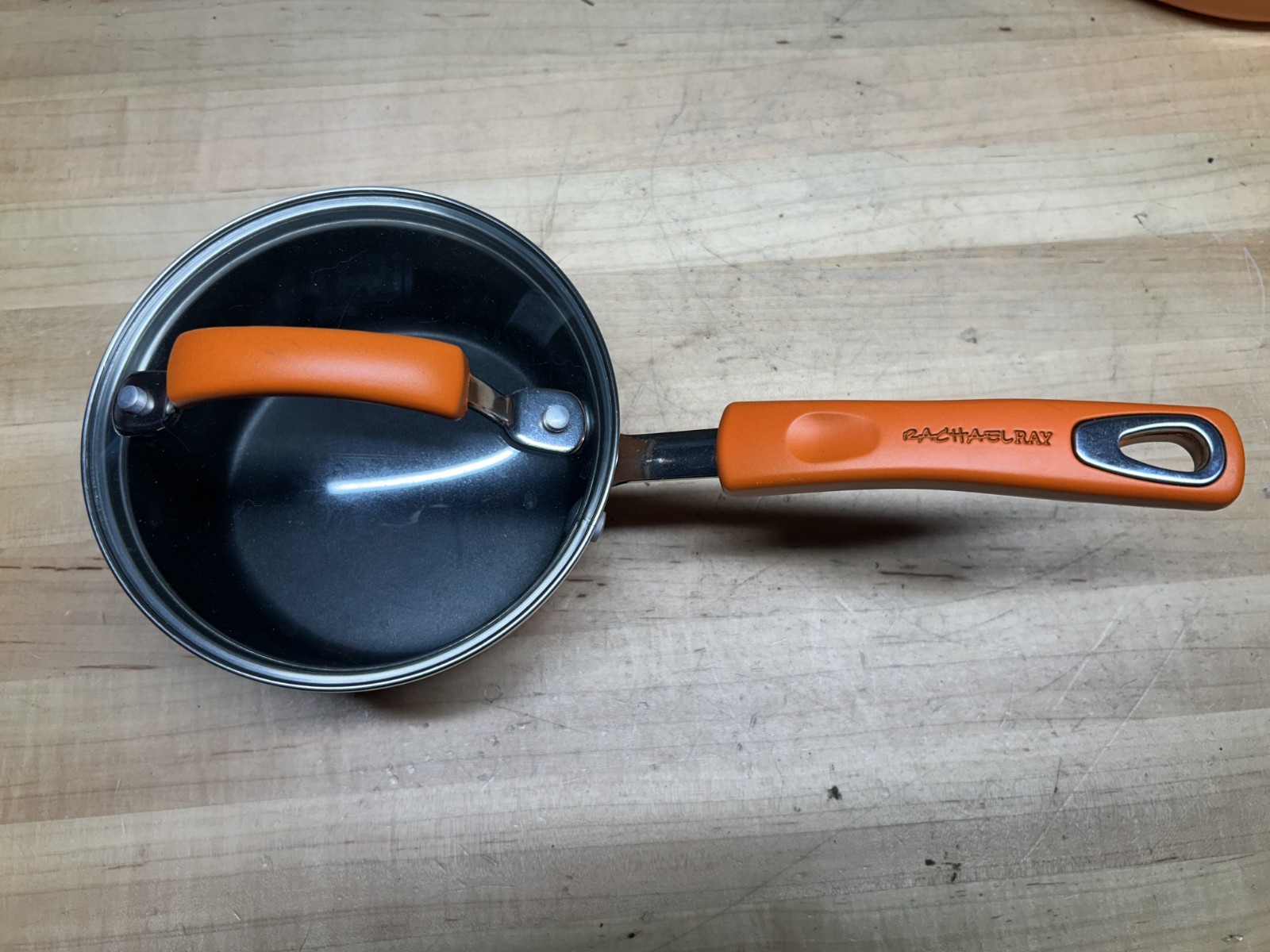 RACHAEL RAY Cookware Orange Ombre’ 3 PAN SET w/ Lids