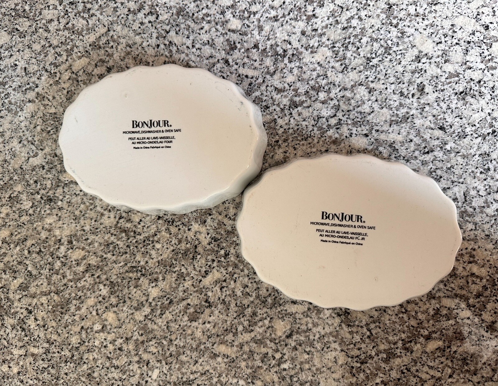 BONJOUR CREME BRULEE SET OF 2 CUSTARD OVAL BAKING DISHES 3.25″x5 1/8