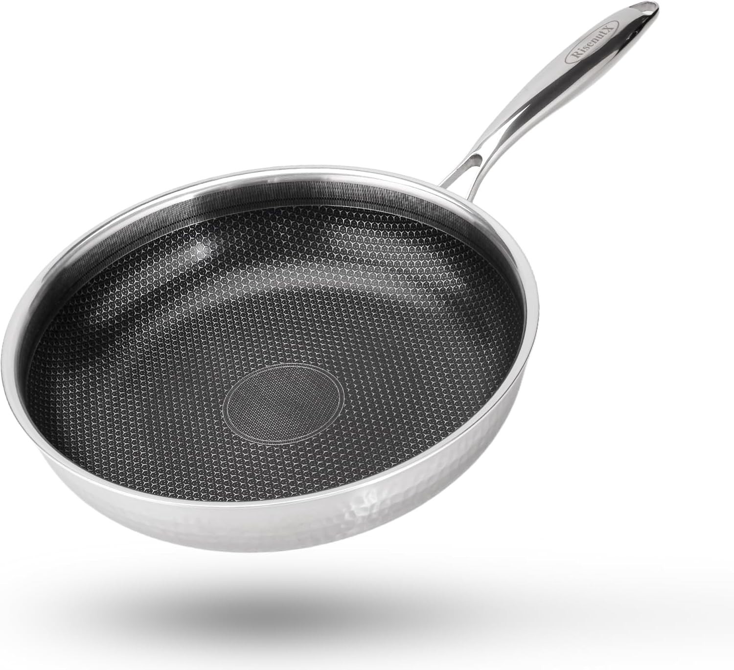 Hybrid 12 inch Stainless Steel Non Stick Skillet,Frying Pans Nonstick, PFOA F…