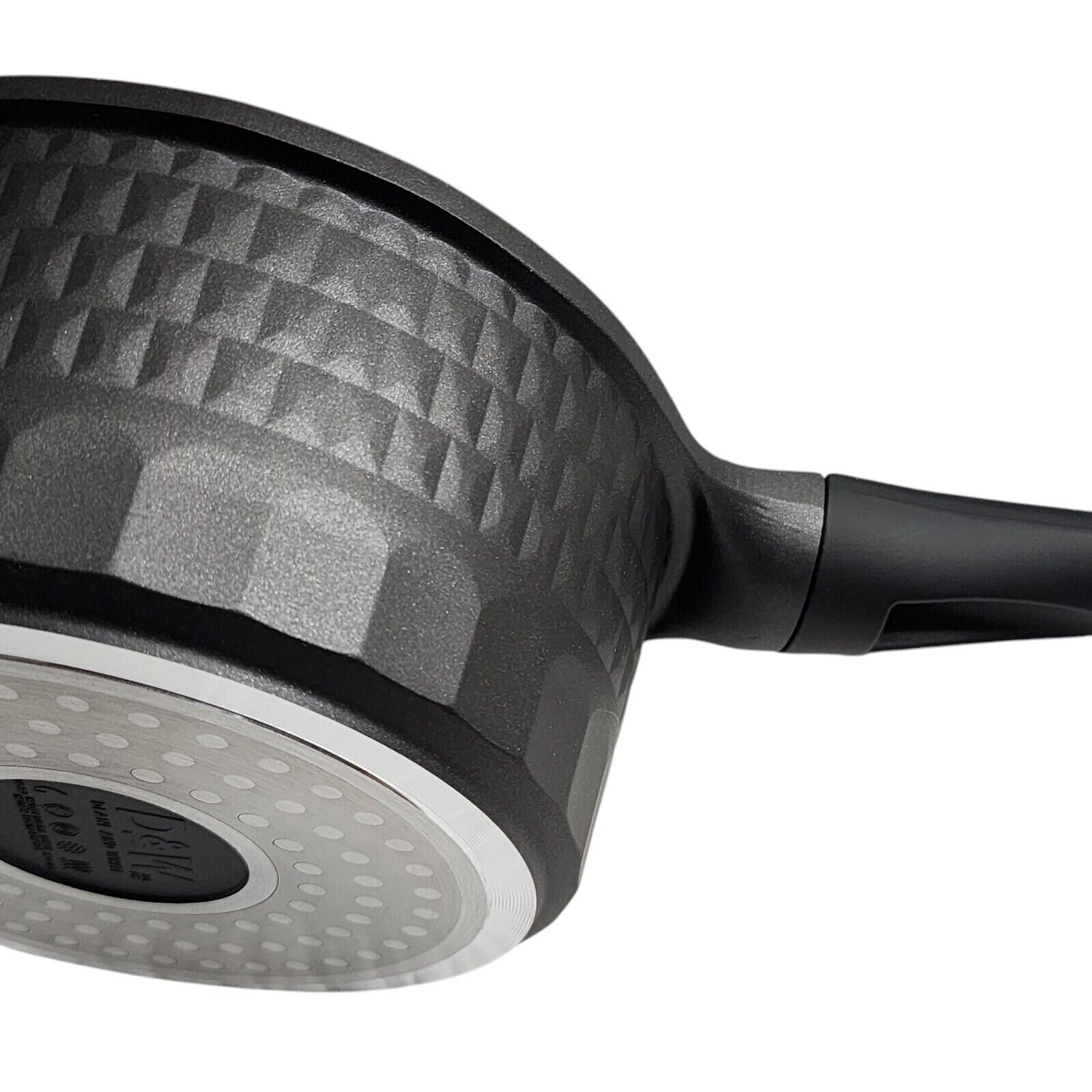 D&W Premium Cookware 7in Saucepan Casserole Nonstick With Glass Lid 1.9QT Black