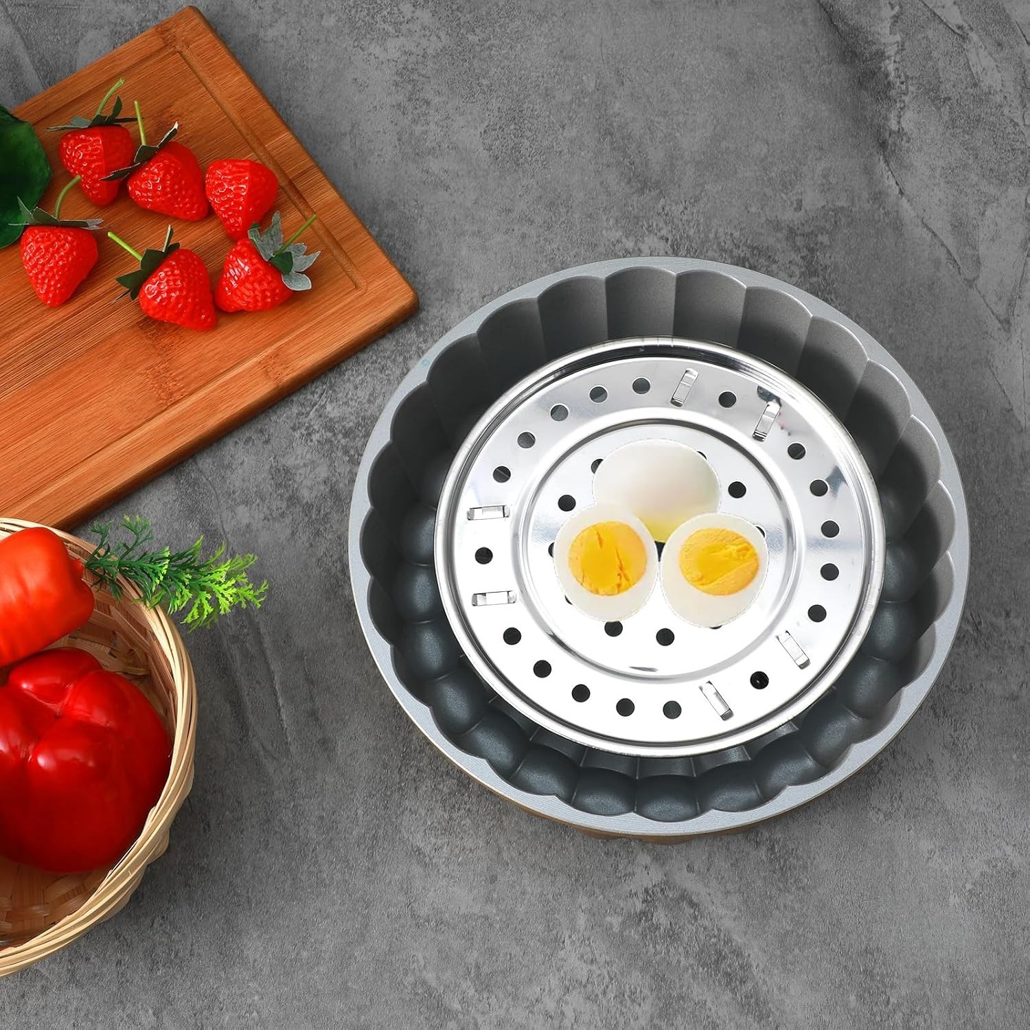 2PCS Stainless Steel Steamer Rack Set for Healthy Cooking & Effortless Cleanup