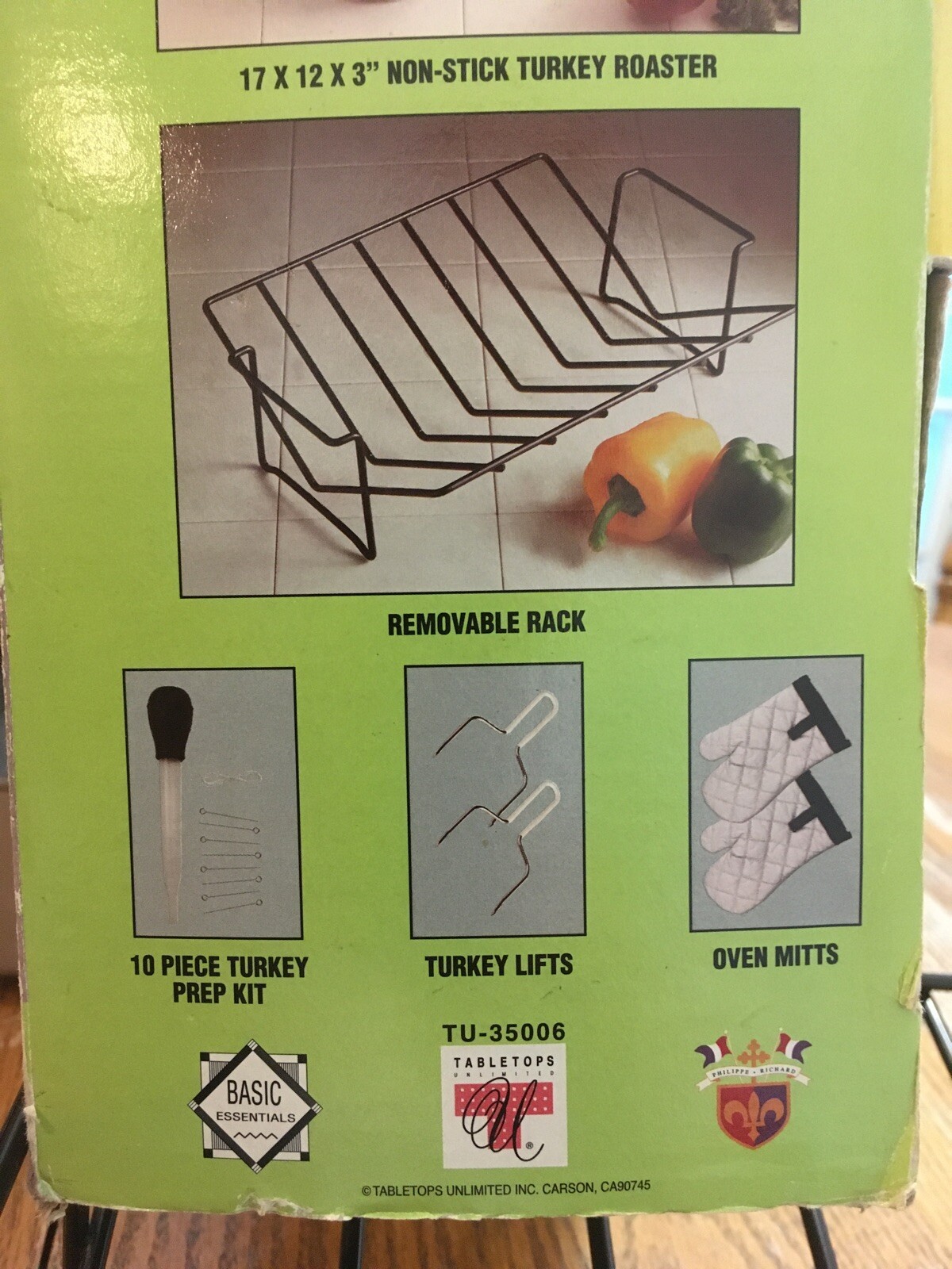 Basic Essentials Non-Stick Turkey Roaster with Removable Rack and Accessories