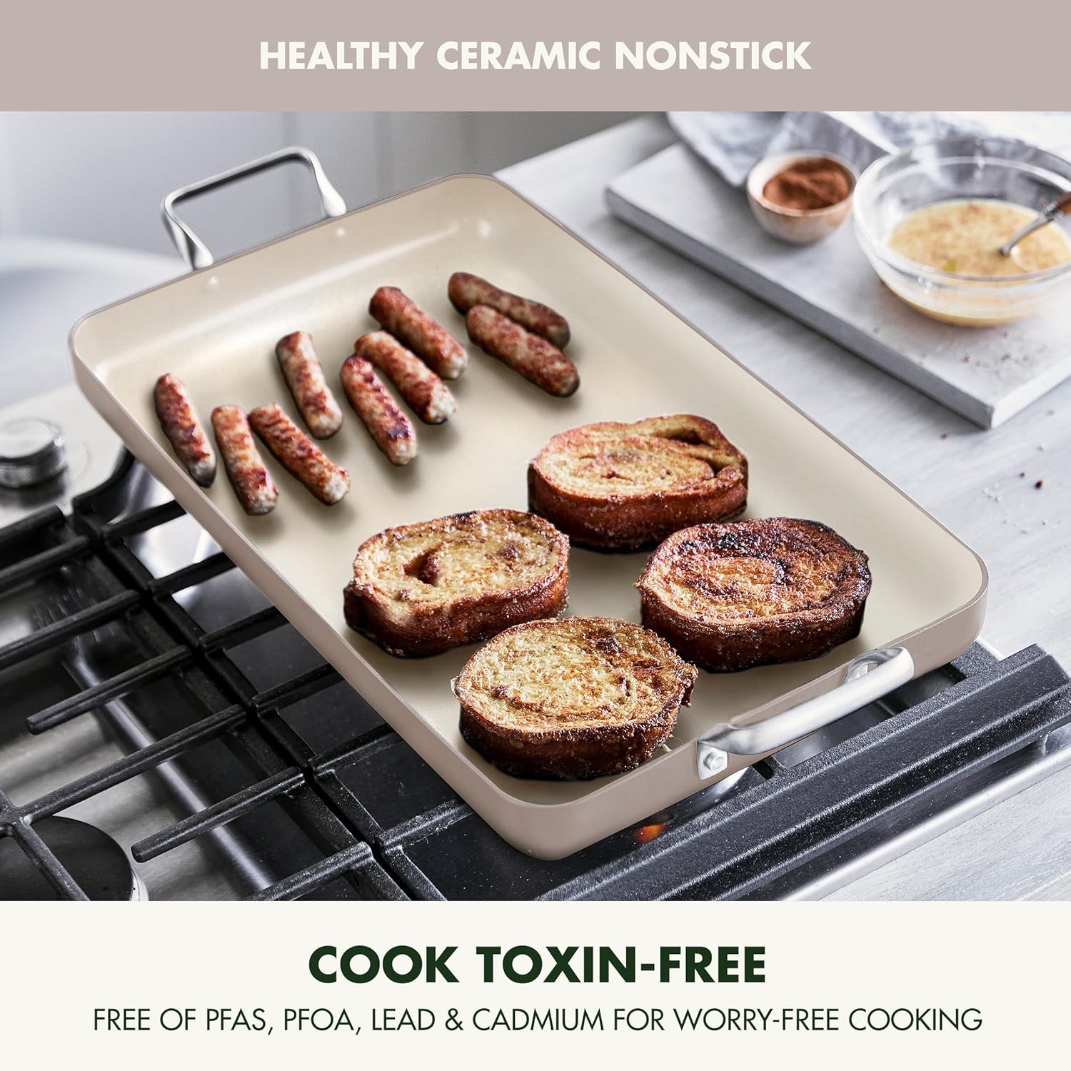 18″ x 11″ Double Burner, Hard Anodized Healthy Ceramic Steel Handles