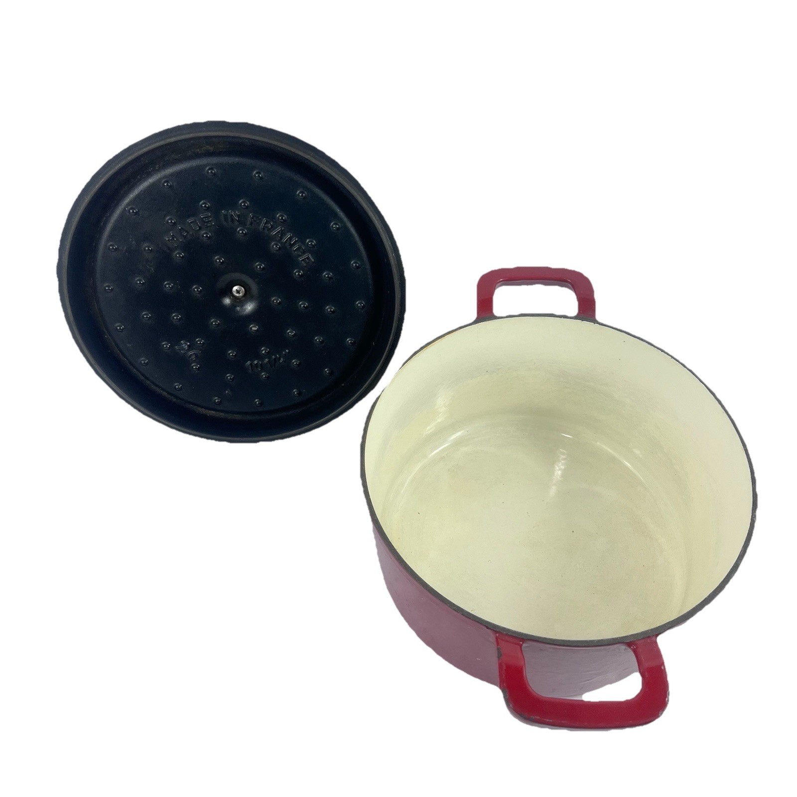 STAUB La Cocotte Deep Red Cast Iron Dutch Oven 4-qt Round #26 France