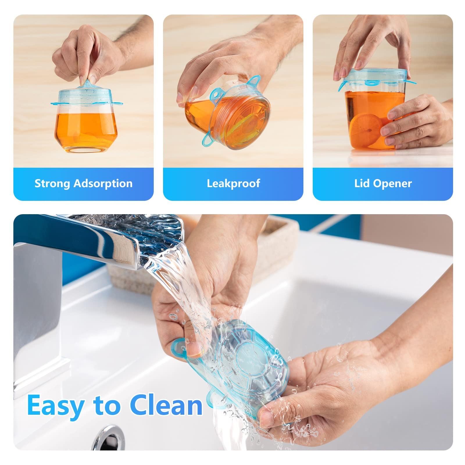 Small Silicone Stretch Lids, 12PCS 2.6″/6.5cm Zero Waste 12PCS, Small, clear