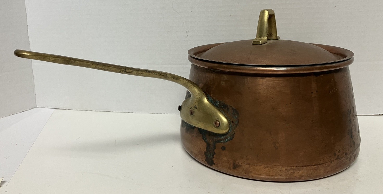 Vtg Professional Douro Portugal Copper Saucepan & Lid 4 Qt Cookware