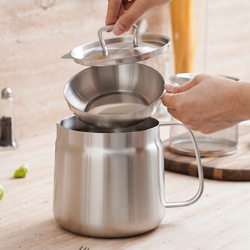 2-in-1 304 Stainless Steel Multifunctional Oil Strainer Pot Kitchen Deep Fryer