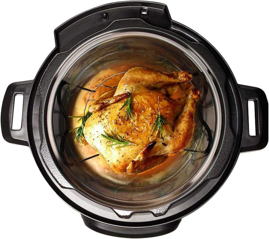 Steamer Rack Trivet with Heat Resistant Silicone Handles Stainless Steam Rack