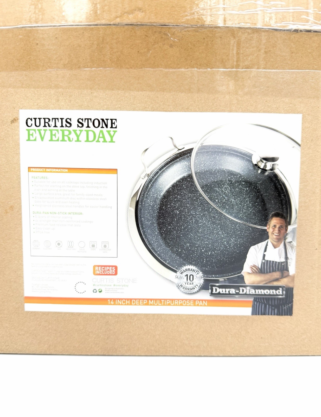 New Curtis Stone Everyday 14″ Dura-Diamond Deep Multipurpose Pan