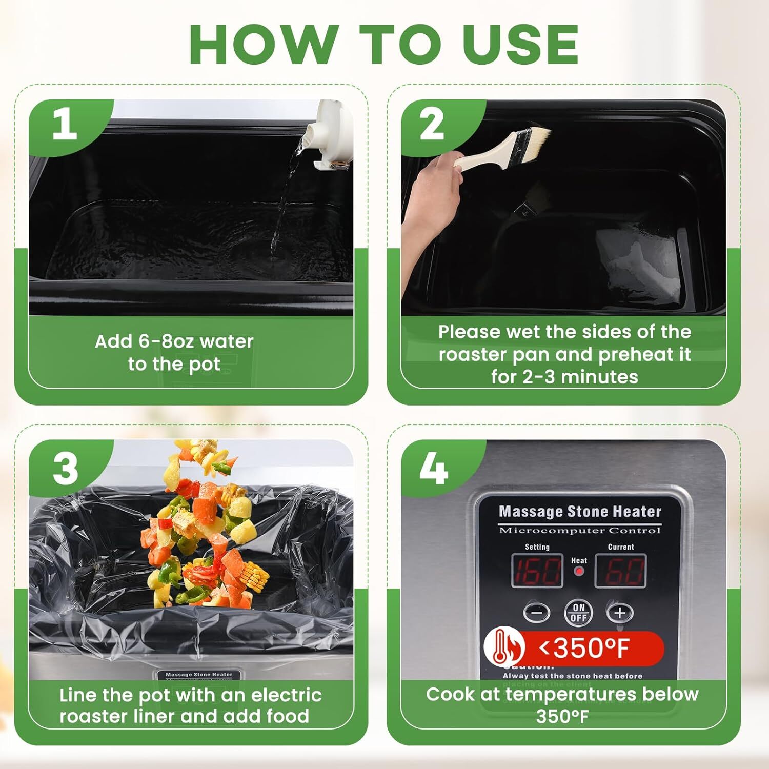 CAREGY Roaster Liners 34×18″, 15 Ct Disposable Bags for 16-22 Qt Roasters
