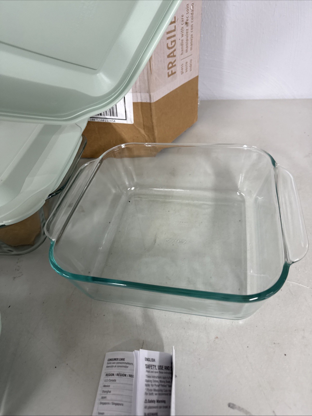 Pyrex Deep 6pc Glass Baking Dish Set (9″X13″, 7″X11″, 8″X8″) Bpa-Free Sage Lids