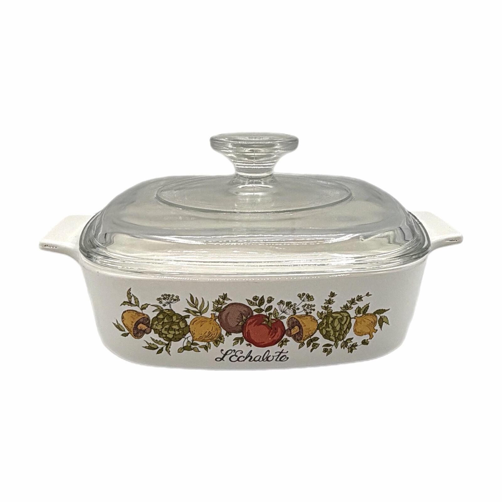 Vintage CorningWare L’Echalote A-1-B 1 Quart Casserole Dish with Glass Lid A7C