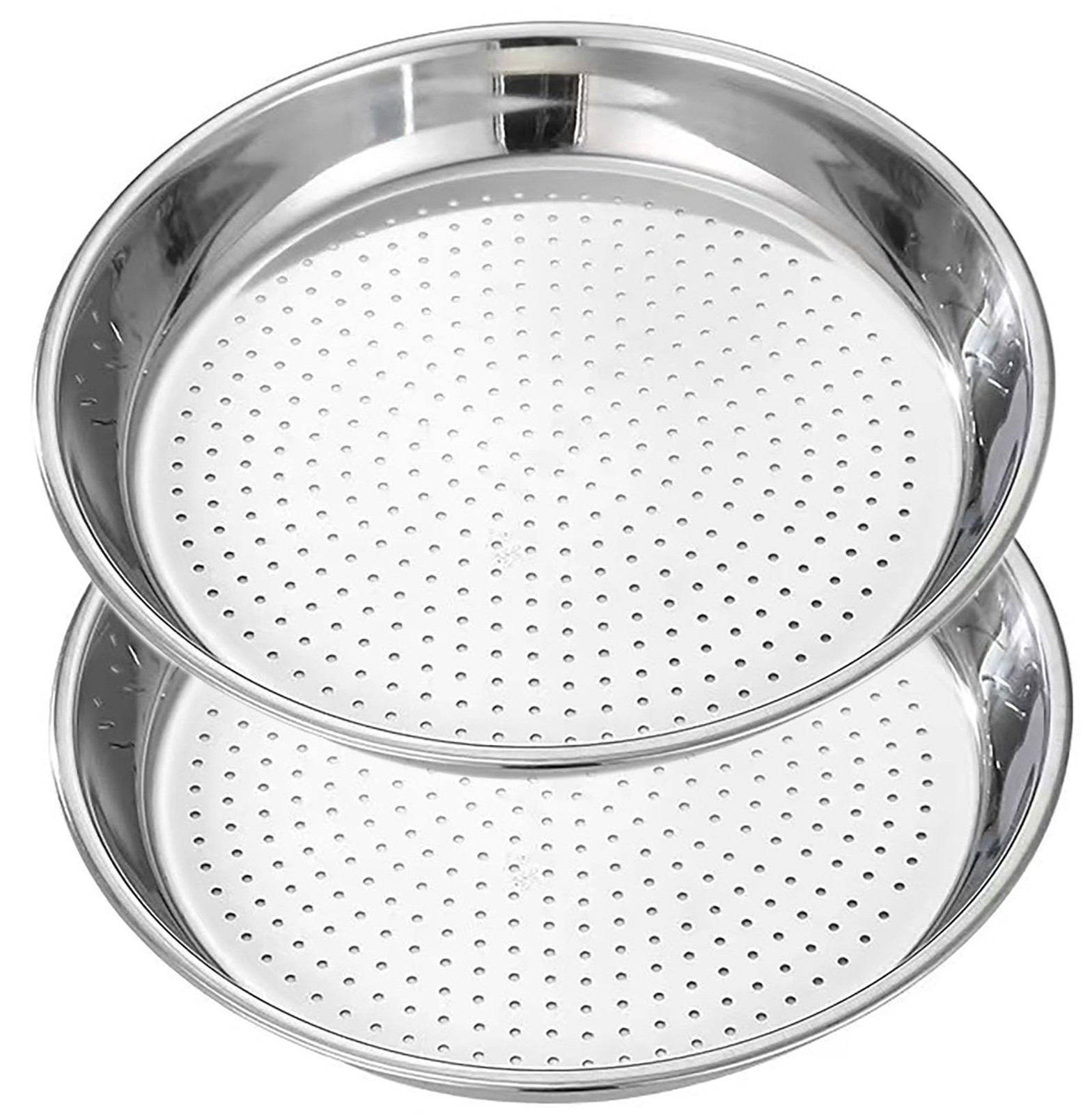 Steamer Plate 2 PCS 12.6 Inch Round Stainless Steel Steaming Net L Food Cooking