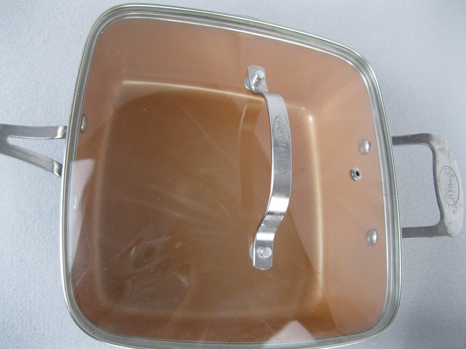 Gotham Steel Ceramic Square Deep Frying Pan, 9.5” Fryer/Steamer included