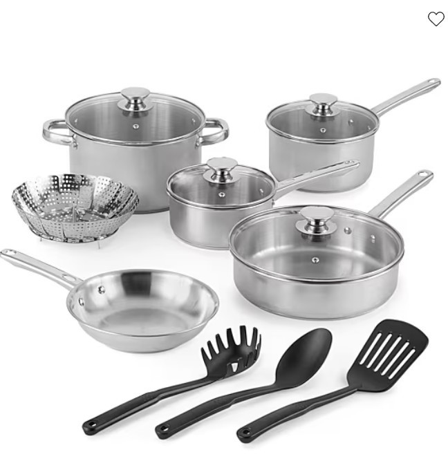 Cooks Stainless Steel 13-pc. Cookware Set NEW