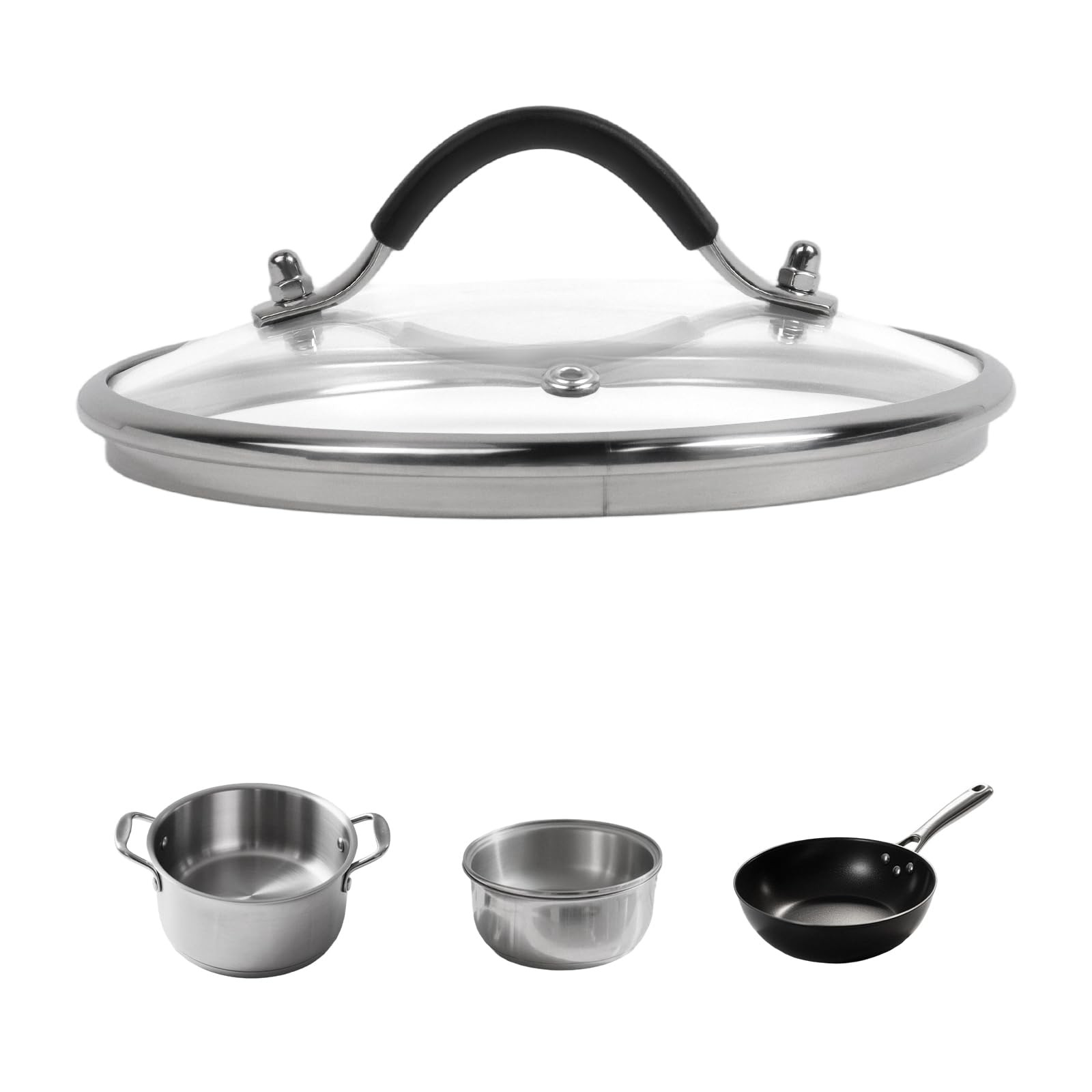 Universal Lid, 7 Inch Tempered Glass Pan Cover Designed with Steam Vent Hole,…