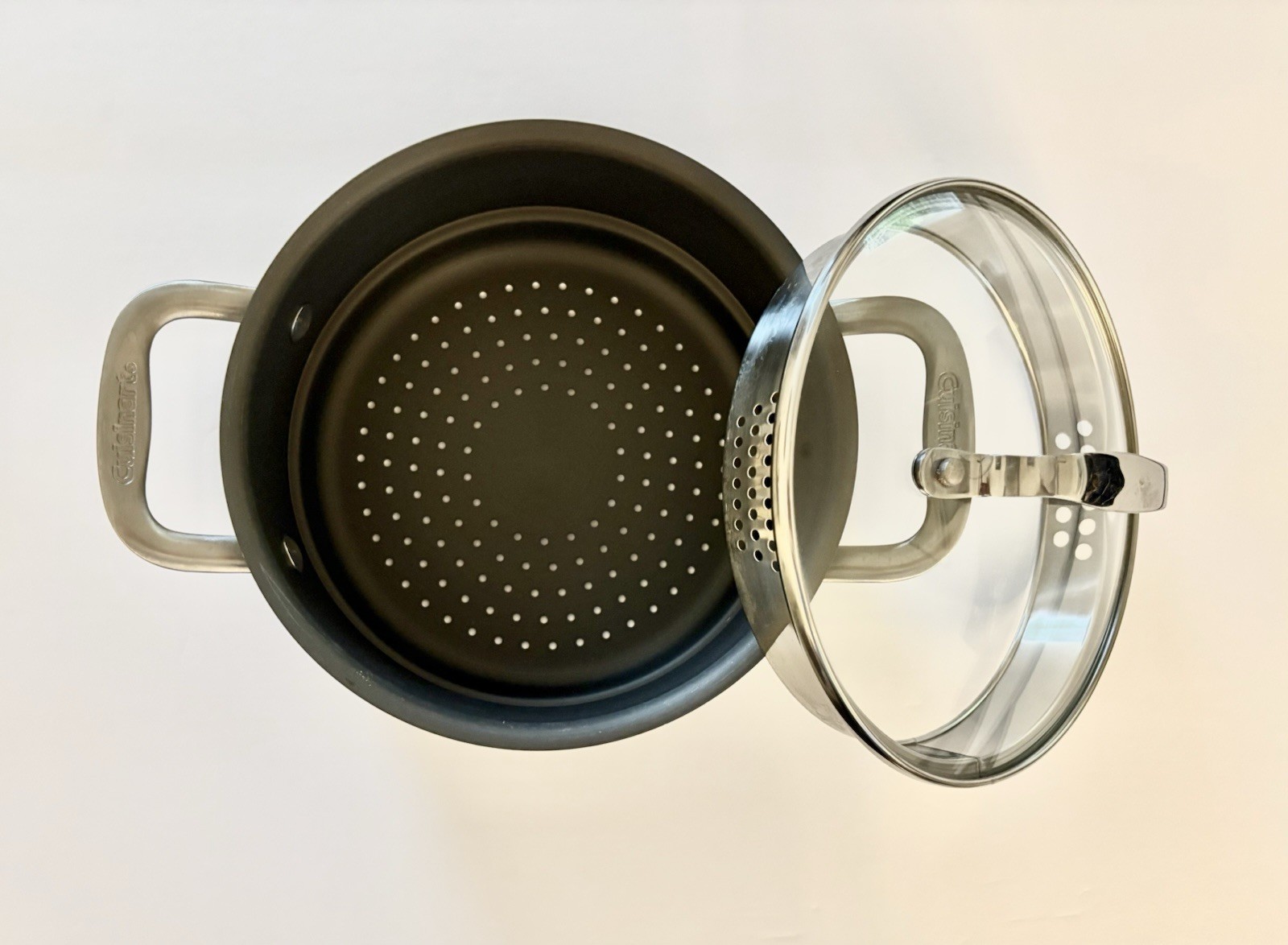 Cuisinart Hard Anodized Steamer Insert with Glass Lid 8-Inch Dishwasher Safe